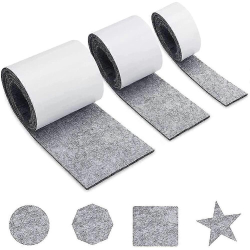 Felt Gliders Self-adhesive  Felt Self-adhesive 3 Rolls (100 * 10cm + 100 * 5