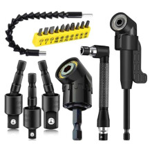 17 Flexible Bohrerverlängerungen, 3 Drehbare Steckschlüsseladapter, 3 Rechtwinklige Bohraufsätze, 10 Schraubendreherbits