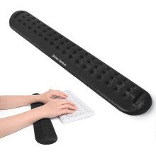 (L, Black) Superfine Memory Foam Keyboard Mouse Wrist Rest, Memory Foam Wrist Cushion Support Easy Typing & Pain Relief For Office - PJ