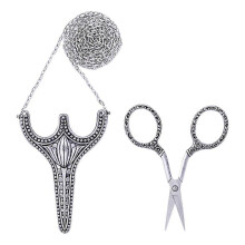 Sewing Scissors Old Fashioned Embroidery Scissors, Stainless Steel Sharp Pointed Sewing Scissors Safety Scissors with Sheath Chain Embroidery Scissors