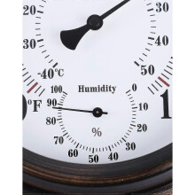Indoor Outdoor Thermometer Wireless - No Battery Required Hanging Thermometer Round 8" in Diameter - DD01