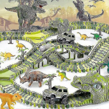240 Pcs Dinosaur Toys, Dinosaur Toys Race Track Playset for Boys And Girls Gifts Guanguan