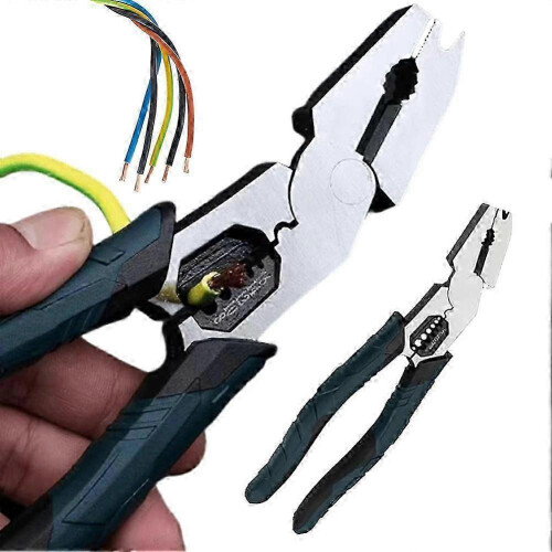 Industrial Grade Heavy Duty Pliers, Multi-Function Wire Cutter, Stripper, Crimper & Nail Puller for Electrical Work, Home Repair, DIY\u200b Projects