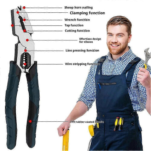 Industrial Grade Heavy Duty Pliers, Multi-Function Wire Cutter, Stripper, Crimper & Nail Puller for Electrical Work, Home Repair, DIY\u200b Projects 1