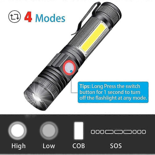 Led Torch Led Flashlight Adjustable Focus Handheld Torches Super Bright Pocket 2