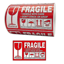 1 Roll/500 Fragile Stickers Warning Label Stickers Handle with Care Do Not Stack or Drop Stickers Shipping Express Label Cargo - dd