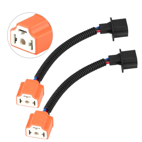 Headlight Conversion Cable 2Pcs H13 9008 to H4 9003 Adapter Female LED Light 2