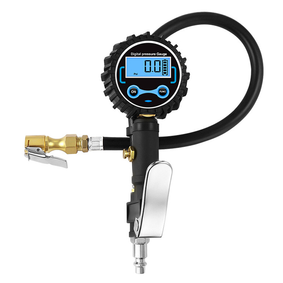 Handheld Tire Inflator Gauge 0-200Psi With Nozzle, Black 5001393337471