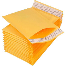 100 pccs bubble envelopes 4.7 x 7.7 INCH / 12 x 19.5 cm - Quilted envelopes - Yellow, KRAFT paper0 - PJ