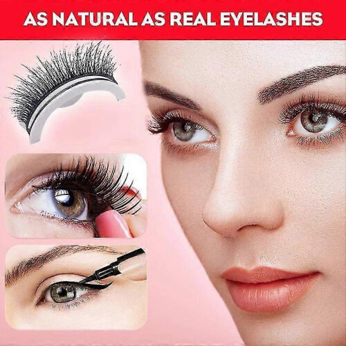 (Nturl) Reusable Self-adhesive Eyelashes With Natural Look Washable Glue Free Waterproof 1