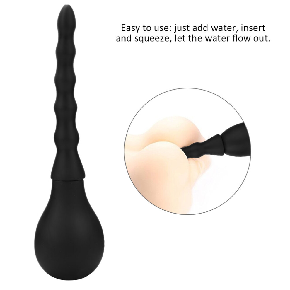 Black Silicone Anal Cleaner Flush Enema Bulb - A10, Flexible