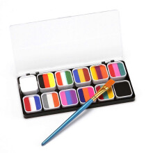 (type 2) Professional Face Body Painting Kit 10 Colors Rainbow Water Activated Paints Split Cakes Palette Makeup Cosplay Facepaints