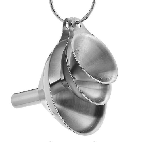 3pcs Multi Function Kitchen Tools Dry Stainless Steel Funnel Transferring Liquid 1
