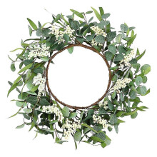 Artificial Flowers Wreath Spring Garland Front Door Window Farmhouse Decor