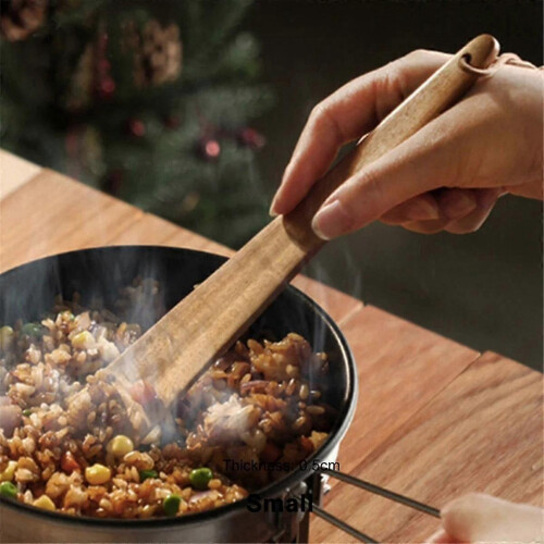 Wood Tableware Spatulas Kitchen Gadgets Triangular Cooking Spatula Portable Outdoor Camping Utensil 1
