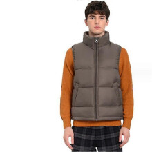 (2XL, COFFEE) Men's Puffer Vest Winter Outdoor Zipper Sleeveless Warm Puffey Jacket