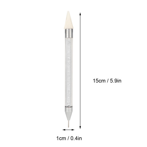 Double-Head Nail Dotting Pen 15x1x1cm White 2