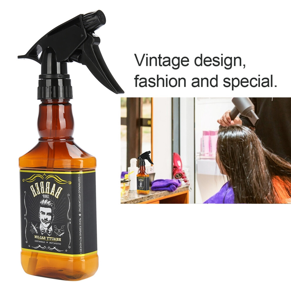 Reusable Hairdressing Water Sprayer 300ML Vintage Style Brown Barber Tool