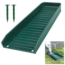 4PCS Green Plastic Downspout Splash Blocks 16.3x2.0in Rain Gutter Extenders
