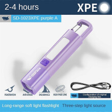(purple) Portable Mini High Brightness Colorful Flashlight Telescopic Zoom Camping Flashlight Three-gear Adjusting Flashlight