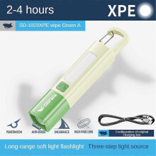 (green) Portable Mini High Brightness Colorful Flashlight Telescopic Zoom Camping Flashlight Three-gear Adjusting Flashlight