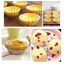 20pcs Egg Tart Aluminum Cupcake Cake Cookie Mold Lined Mould Tin Baking Tool - DD01