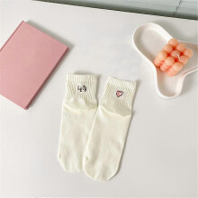 (beige)5 pair Socks For Women Spring Thin Summer White Small Leather Shoes College Style Short