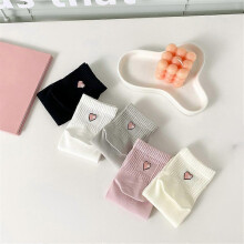 (all)5 pair Socks For Women Spring Thin Summer White Small Leather Shoes College Style Short