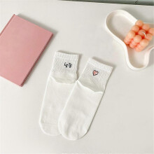 (white)5 pair Socks For Women Spring Thin Summer White Small Leather Shoes College Style Short