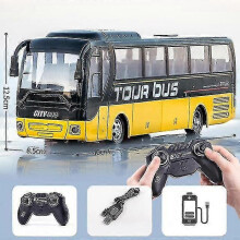 (Yellow Large Bus) wireless Remote Control Bus With Light Simulation Electric Large Double-decker Bus Toys For Boys Children Toy Rc Car - PJ