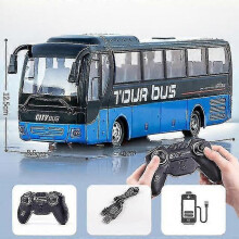 (Blue Large Bus) wireless Remote Control Bus With Light Simulation Electric Large Double-decker Bus Toys For Boys Children Toy Rc Car - PJ