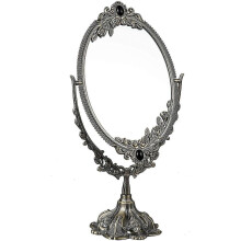 Vintage Makeup Mirror Tabletop Oval Vanity Mirror with Base Double Sided Swivel Decorative Elegent Mirror for Counter Display