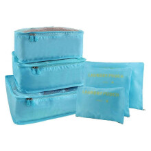 (Blue) Travel Organiser Packing Bags,6 PCS Travel Packing Cubes Set for Clothes Travel Luggage Organizers Storage Bags