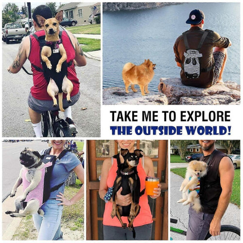 (L, Red) Front Pet Travel Backpack Outdoor Adjustable Carrier Bag 2