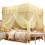 S Yellow 120x200x200cm Three-Side Mosquito Net 4
