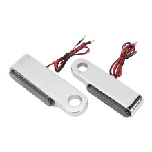 Mini Retro Motorcycle LED Turn Signals Amber Silver Handlebar Flowing Light