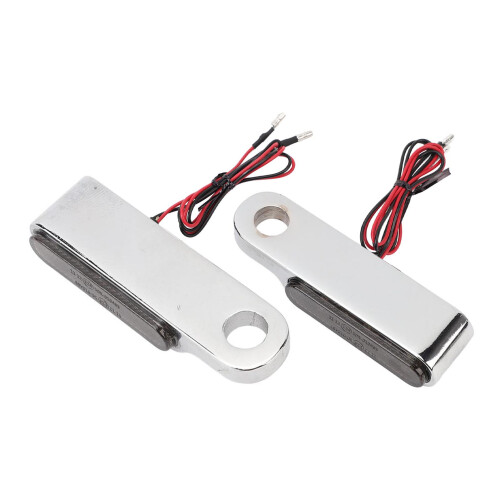 Mini Retro Motorcycle LED Turn Signals Amber Silver Handlebar Flowing Light