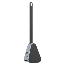 (Black) Toilet Brush Wall-Mounted Soft Rubber Long-Handled Silicone Toilet Brush Toilet Holder Bathroom Accessories