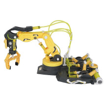 (yellow) 2024 Hydraulic Mechanical Arm Kit Kids Building Assembly Toy Learning Science Arm Mechanical Electric Robot Toys Educational Gifts