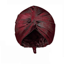 (Wine Red)Adjustable Silk Satin Hair Bonnet For Sleeping, Double Layer Hair Wrap Sleep Cap Turban For Women, Curly Straight Hair Long Large Braid - Ri