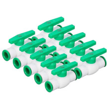 10Pcs Ball Valve Straight Quick Connect PPR Fitting Connector Set Kit for Water System 20mm / 0.79in