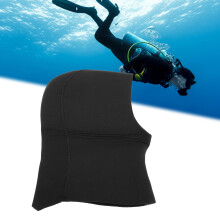 Black 5mm Diving Wetsuit Hood with Ear Coverage UV Resistant Breathable L XL