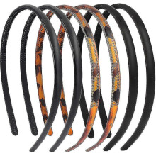 Plain Plastic Headbands, 6 Pcs Headband Plastic Tooth Comb Hair Bands with Tooth Unisex for Women Gi - RIpj
