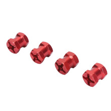 12mm RC Wheel Spacers for RC Cars 15mm Length with Metal Locking Nut & Pins Red