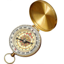 Compass for Navigation, Vintage Pocket Compass with Luminous Function, Waterproof Military Compass for Camping