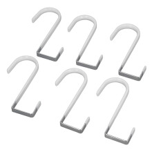 Heavy Duty Door Hook 6pcs Rubber Grip Over Door Hanger 12.7cm White
