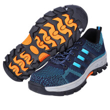 Blue Steel Toe Puncture-Proof Work Shoes Men's Safety Shoes Size 42