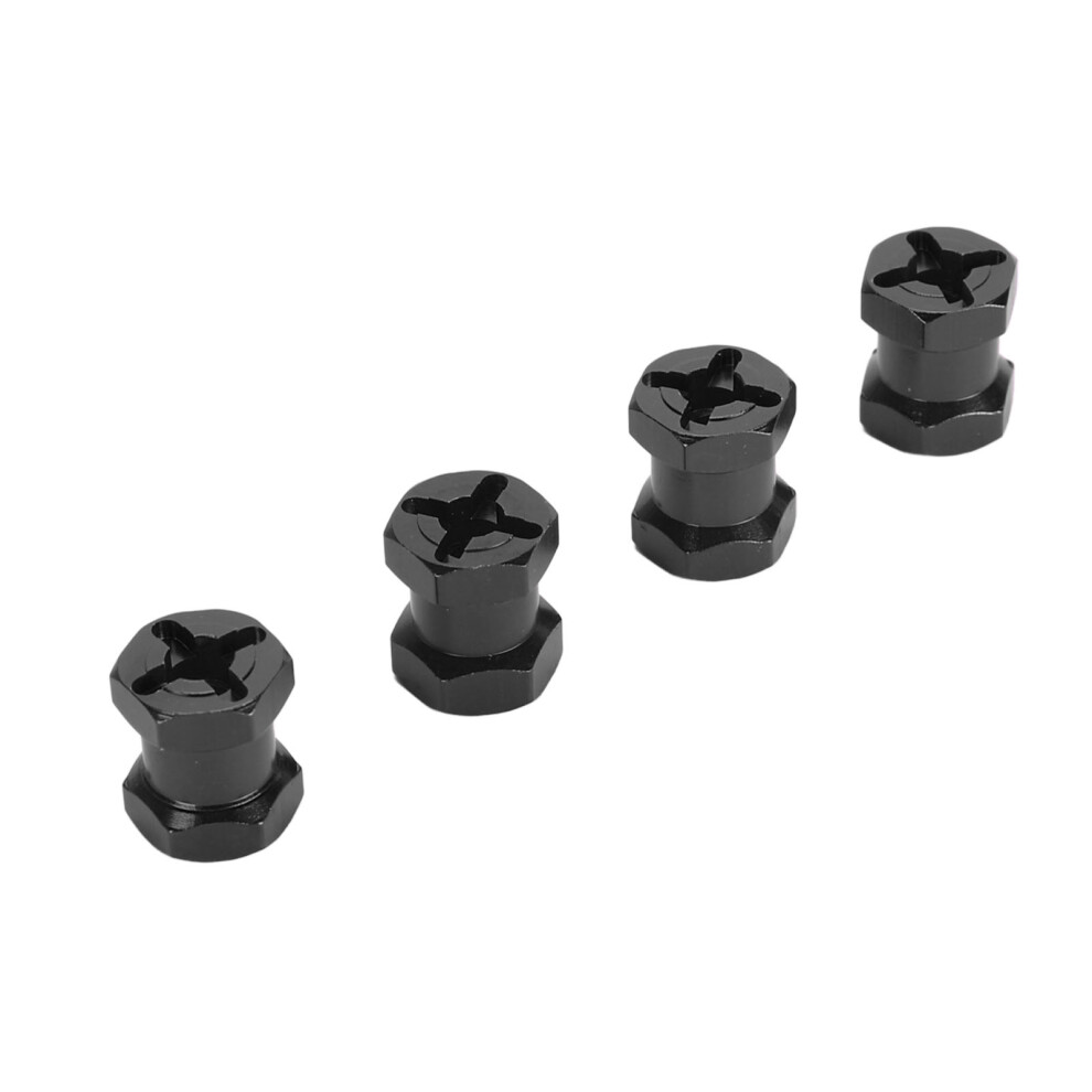 4Pcs Rc Wheel Spacers 12Mm Diameter 15Mm Length With Locking Lug Nut Black 9421393358249