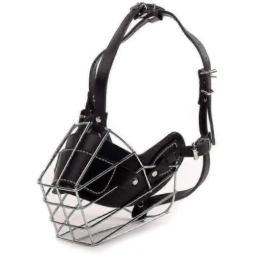 (M)Super Metal Muzzle Dog Muzzles Leather Muzzle For Large Dogs 1