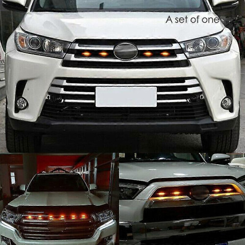 Front Bumper Grille LED Light Bracket Kit Decor for Wrangler 4Runner Jimny SUV 2
